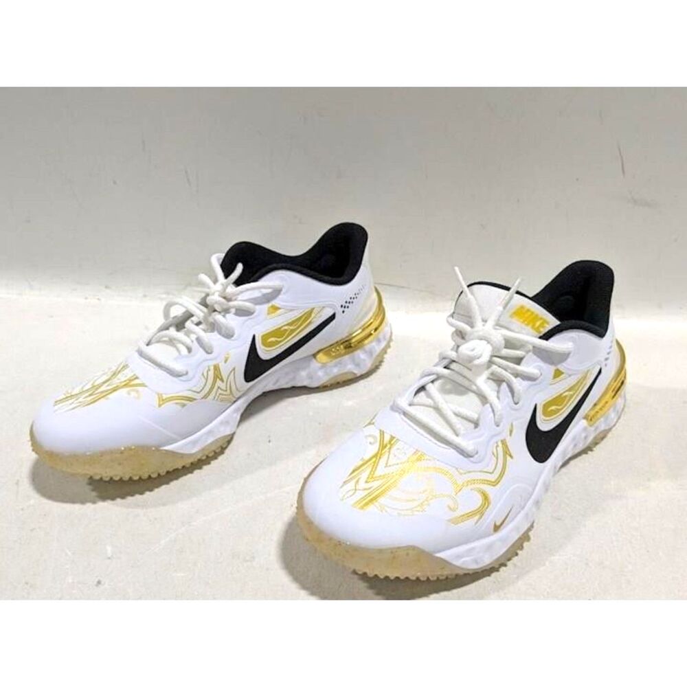Nike Alpha Huarache Elite 3 Turf Premium White Metallic Vivid Gold 2 Sneakers